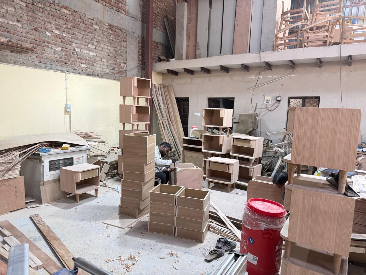 Furniture assembly work in progress