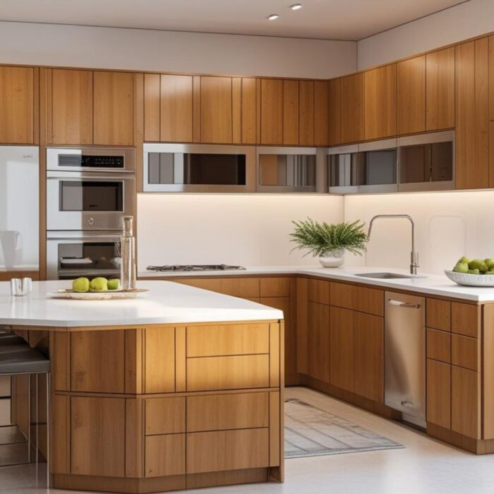 Modular Kitchen L-Shaped Island