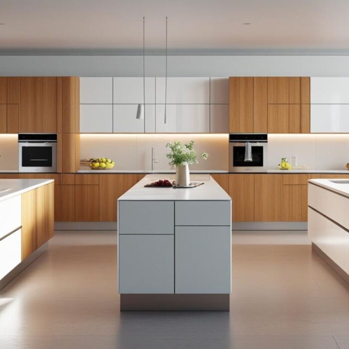 L-Shaped Island Modular Kitchen