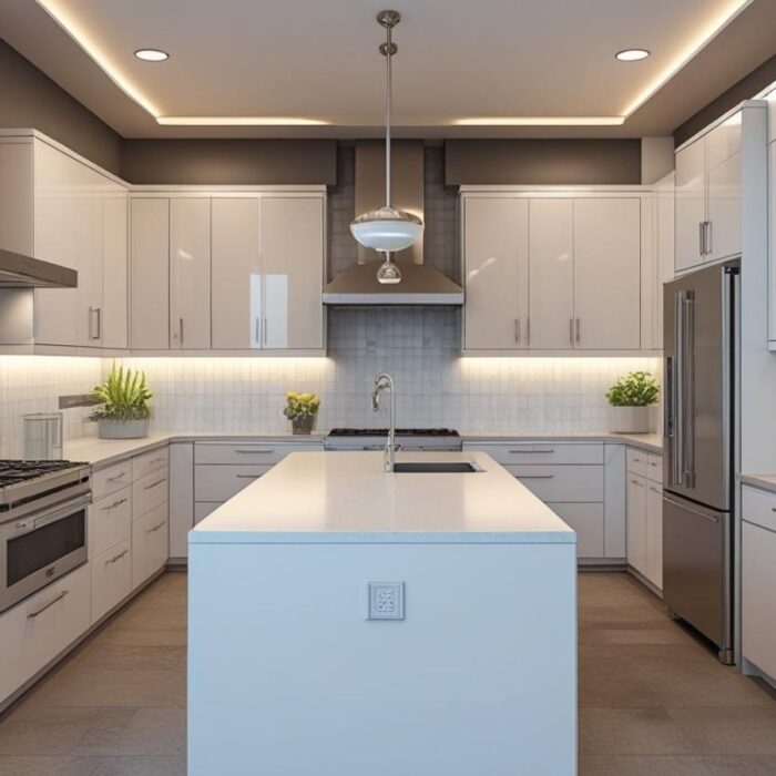 Modular Kitchen U-Shaped Island