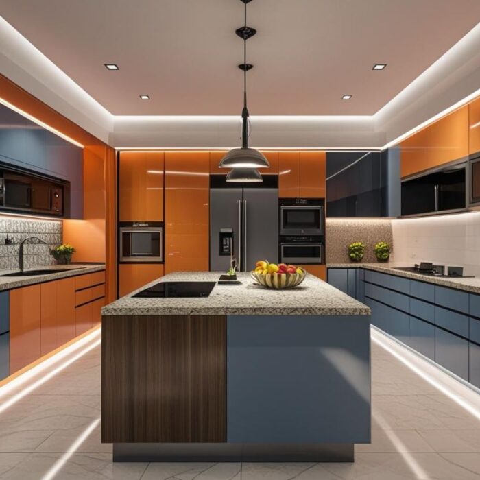 Modular Kitchen Parallel Island